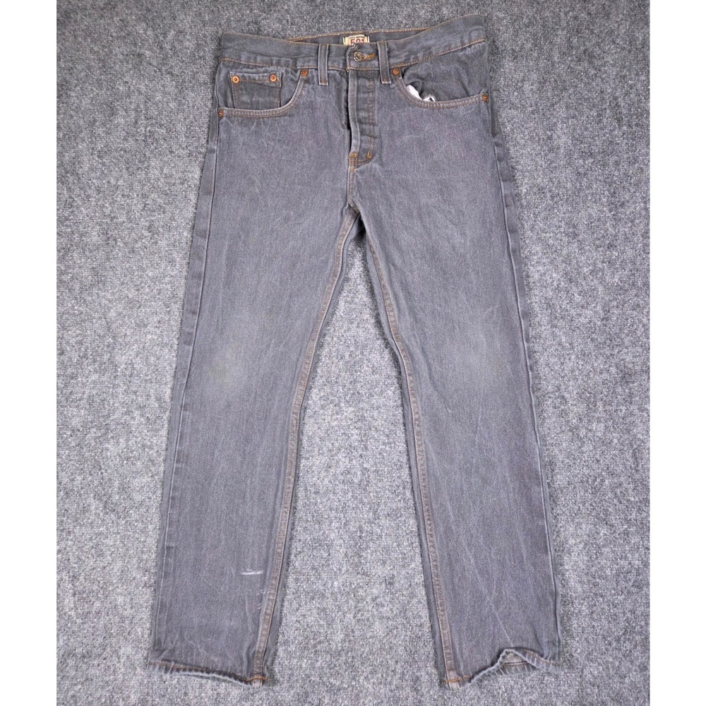 Levi's 501 Original Straight Leg Jeans Mens W32 L30 Grey Button Fly Denim